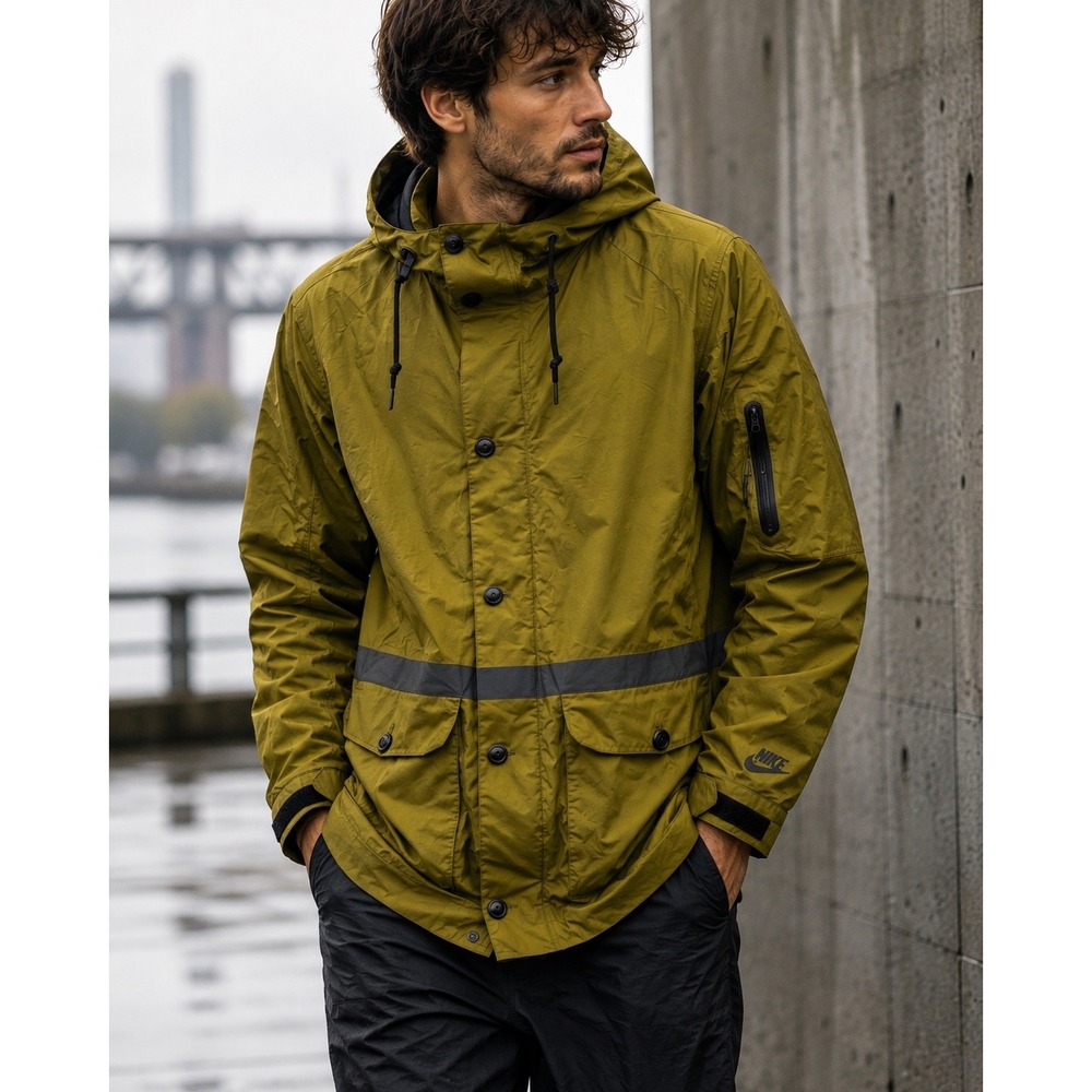 Nike Sportswear Reflective Field Jacket Utility Parka Olive Green 589277 L